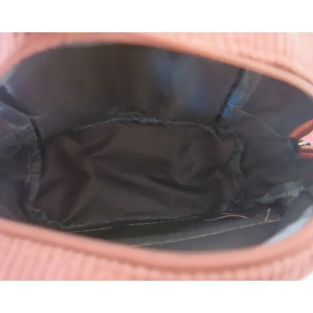 Mini Backpack NWT Purse Women Girls Corduroy Zipper Pink Casual School Everyday